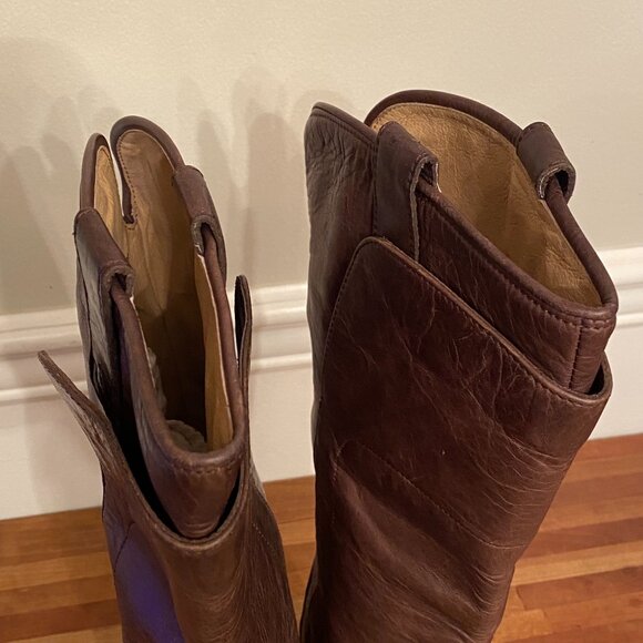 Frye Paige Tall Brown Leather Pull On  Riding Boots Women's Size 7.5B - Picture 6 of 13